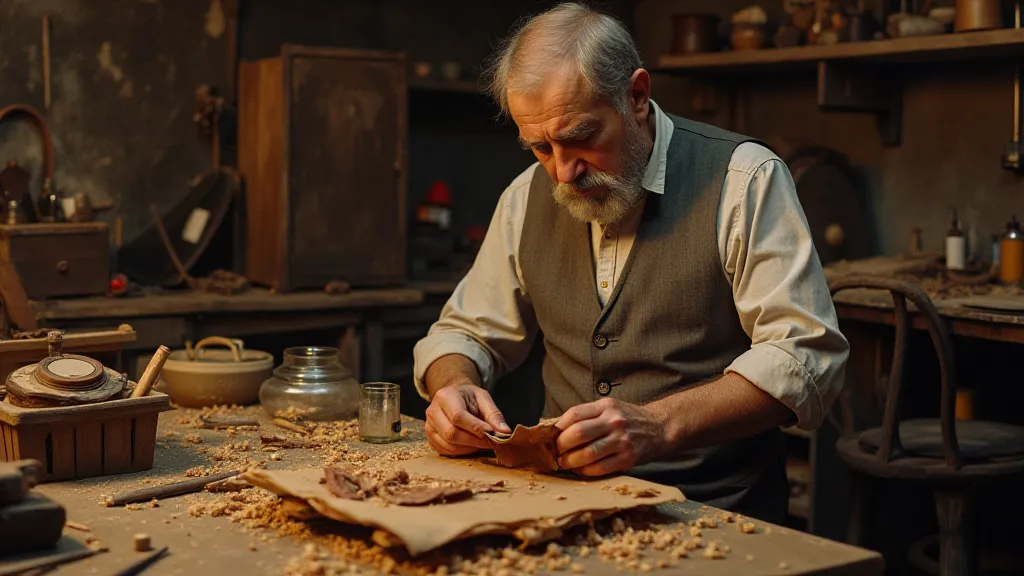 Accordion craftsman at work