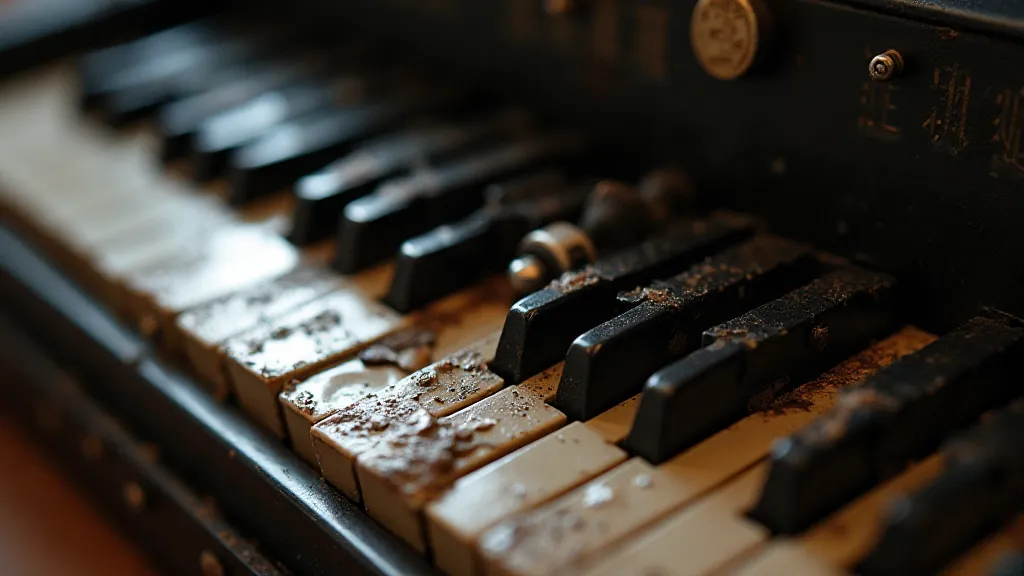 Close up of accordion keys