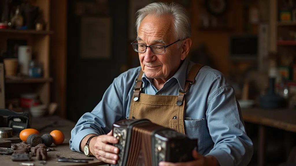 Accordion repairman portrait