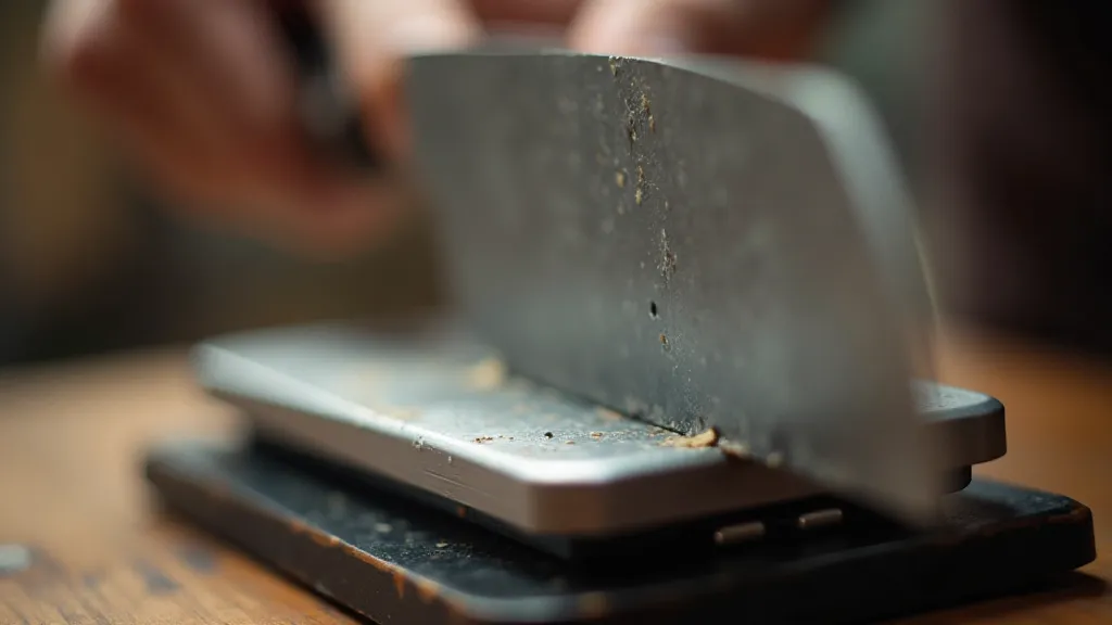 Demonstration of using a honing steel